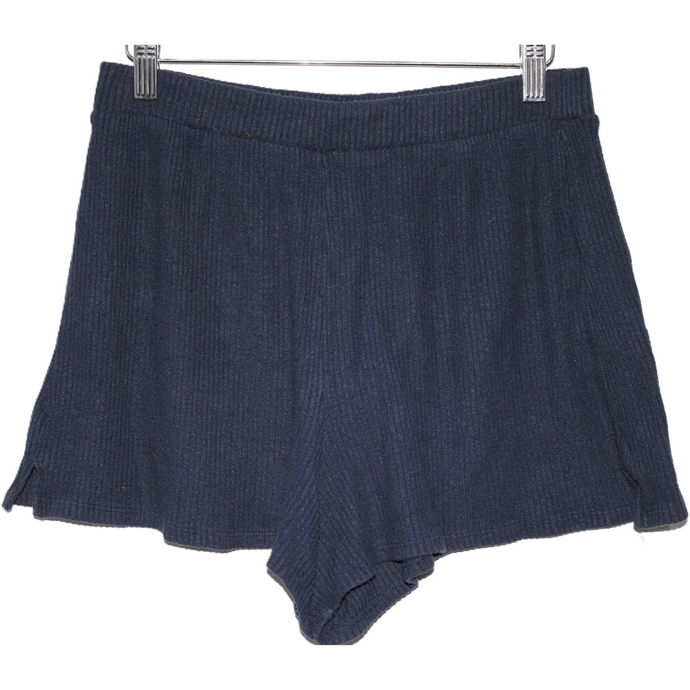 Womens Abercrombie & Fitch Blue Ribbed Stretchy Loungewear Shorts Size Medium M